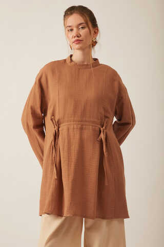 Ünsa Muslin Tunic Dark Taupe - 2