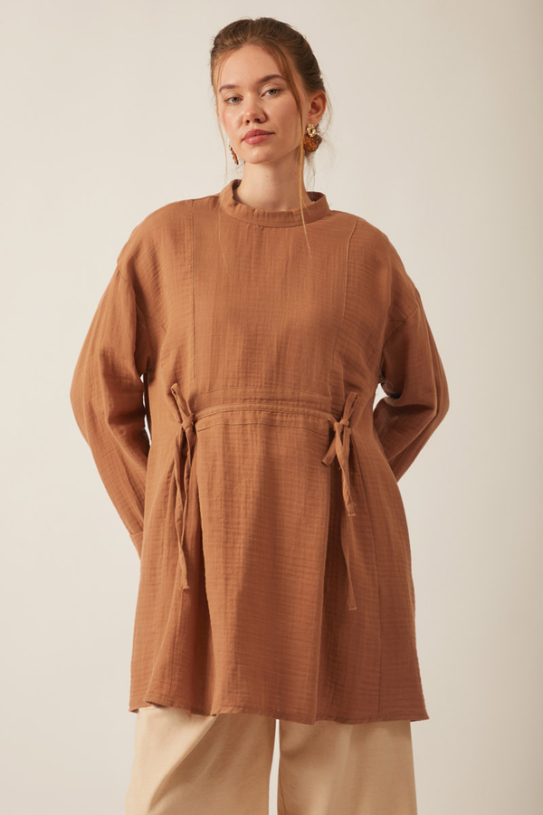 Ünsa Muslin Tunic Dark Taupe - 2
