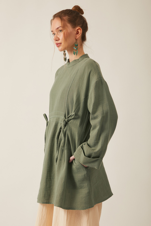 Ünsa Muslin Tunic Khaki - 4