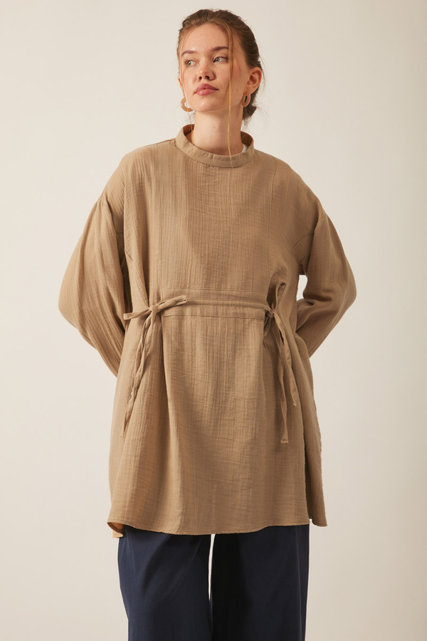 Ünsa Müslin Tunik Bej - 3