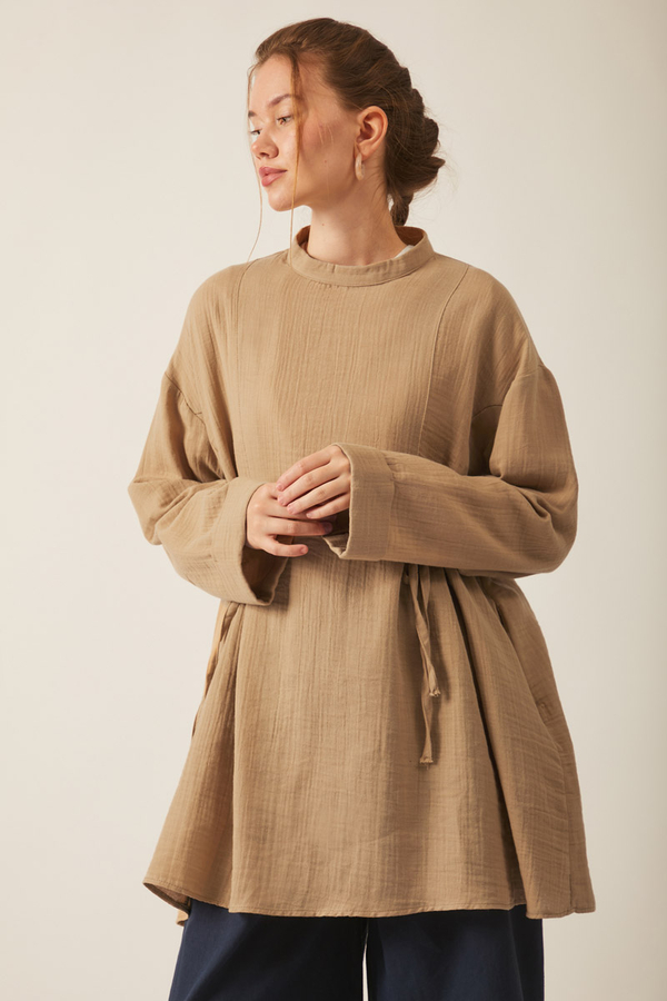 Ünsa Müslin Tunik Bej - 5
