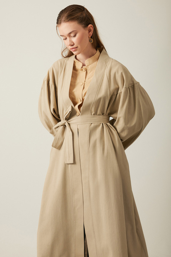 Uzun Keten Kimono Taş - 8