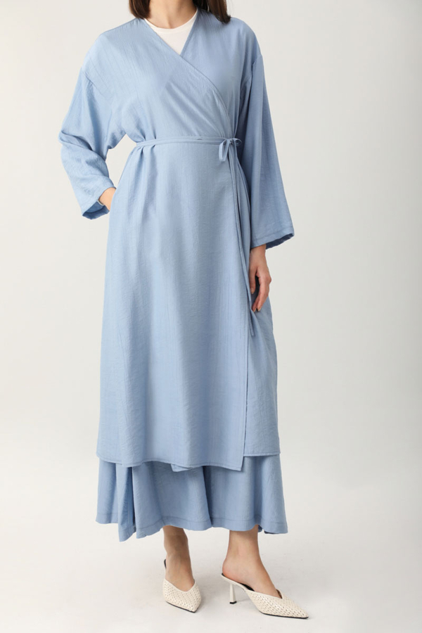 Uzun Kimono Takım Bebe Mavisi - 5