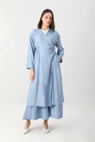 Uzun Kimono Takım Bebe Mavisi - 6