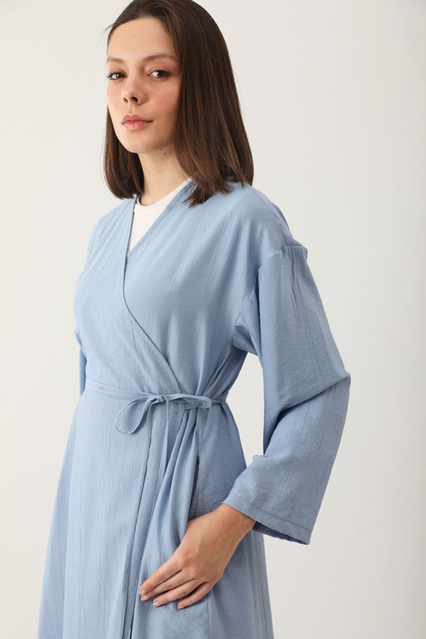Uzun Kimono Takım Bebe Mavisi - 2
