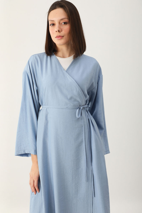 Uzun Kimono Takım Bebe Mavisi - 8