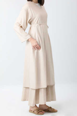 Uzun Kimono Takım Krem - 10