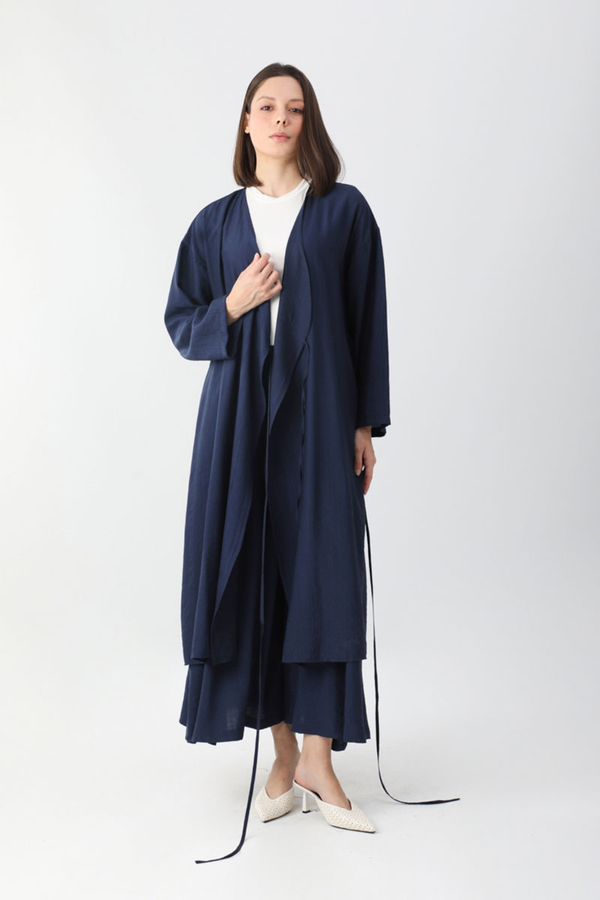 Uzun Kimono Takım Lacivert - 2