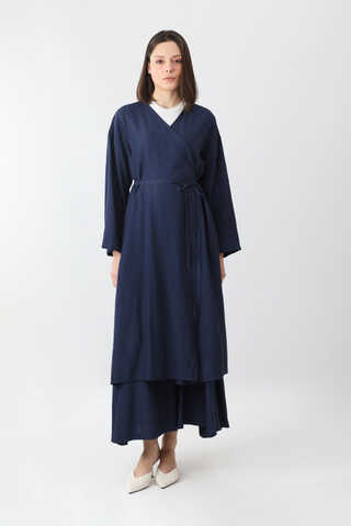 Uzun Kimono Takım Lacivert - 7