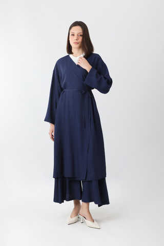 Uzun Kimono Takım Lacivert - 9