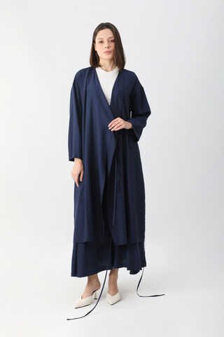Uzun Kimono Takım Lacivert - 3