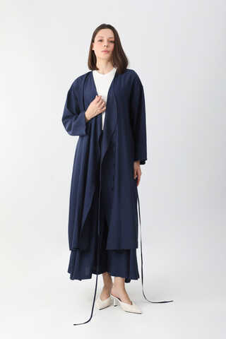 Uzun Kimono Takım Lacivert - 5