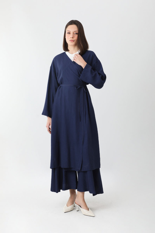 Uzun Kimono Takım Lacivert - 9