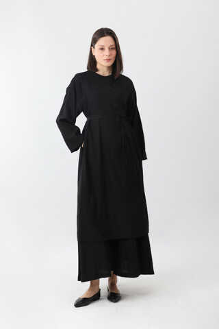 Uzun Kimono Takım Siyah - 1