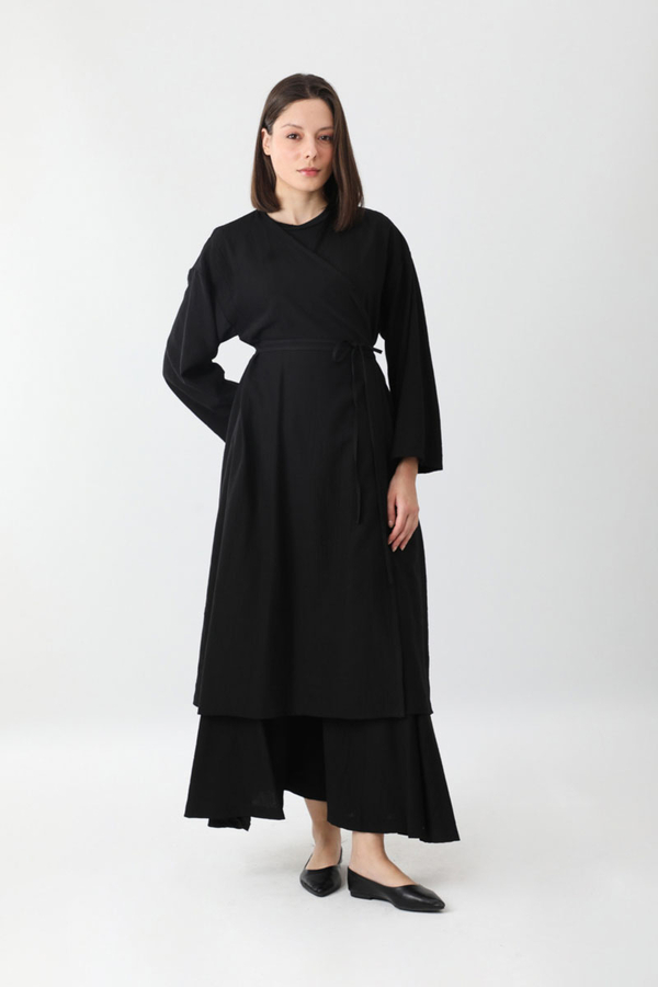 Uzun Kimono Takım Siyah - 6