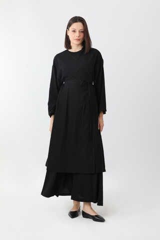 Uzun Kimono Takım Siyah - 4