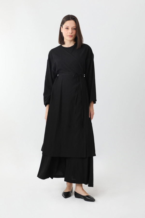 Uzun Kimono Takım Siyah - 4