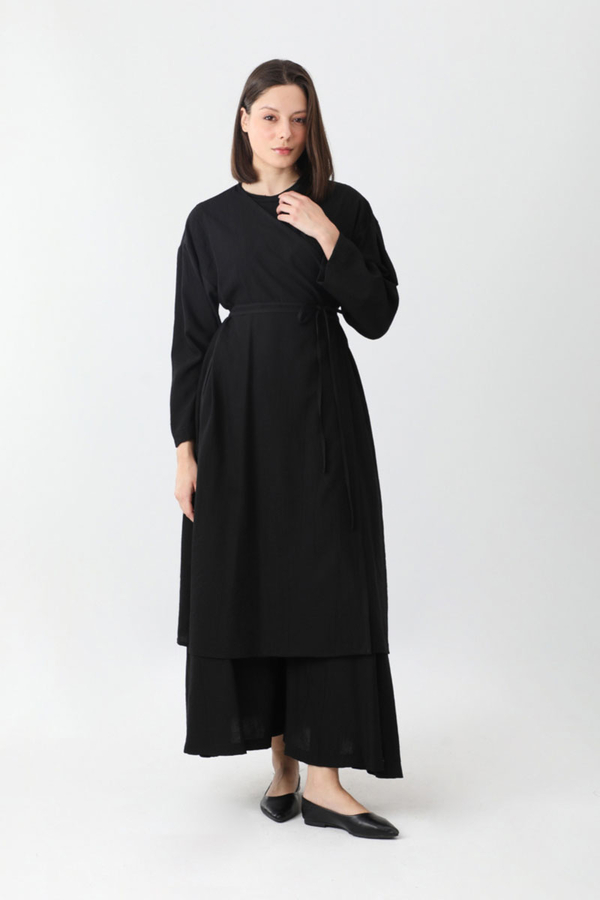 Uzun Kimono Takım Siyah - 7