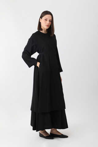 Uzun Kimono Takım Siyah - 8