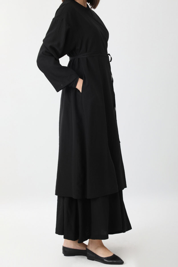 Uzun Kimono Takım Siyah - 9