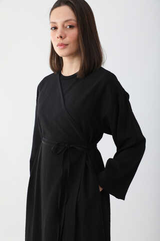Uzun Kimono Takım Siyah - 11
