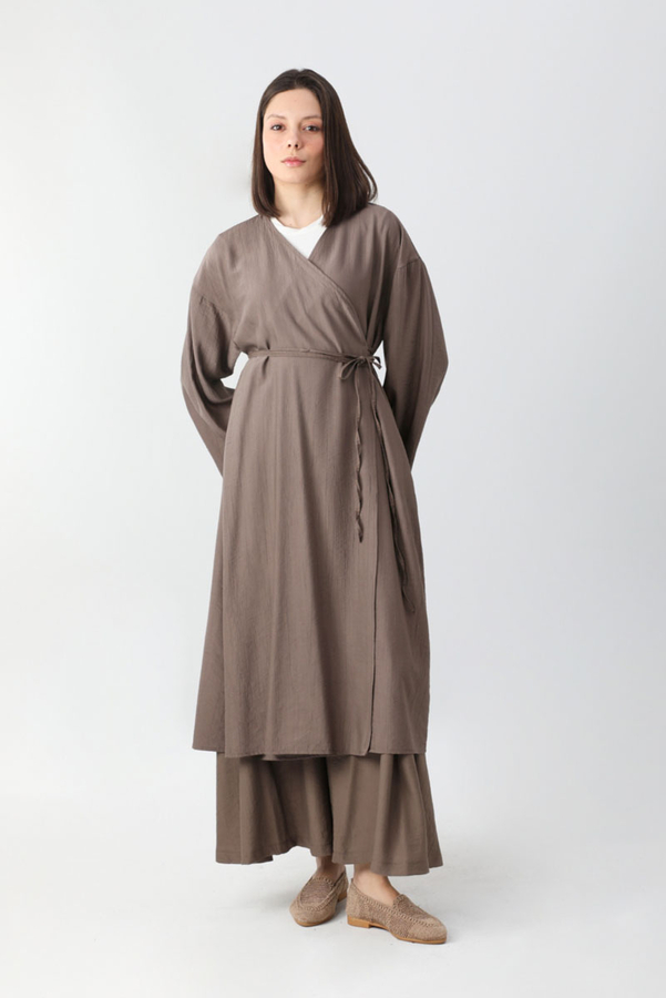 Uzun Kimono Takım Toprak - 7