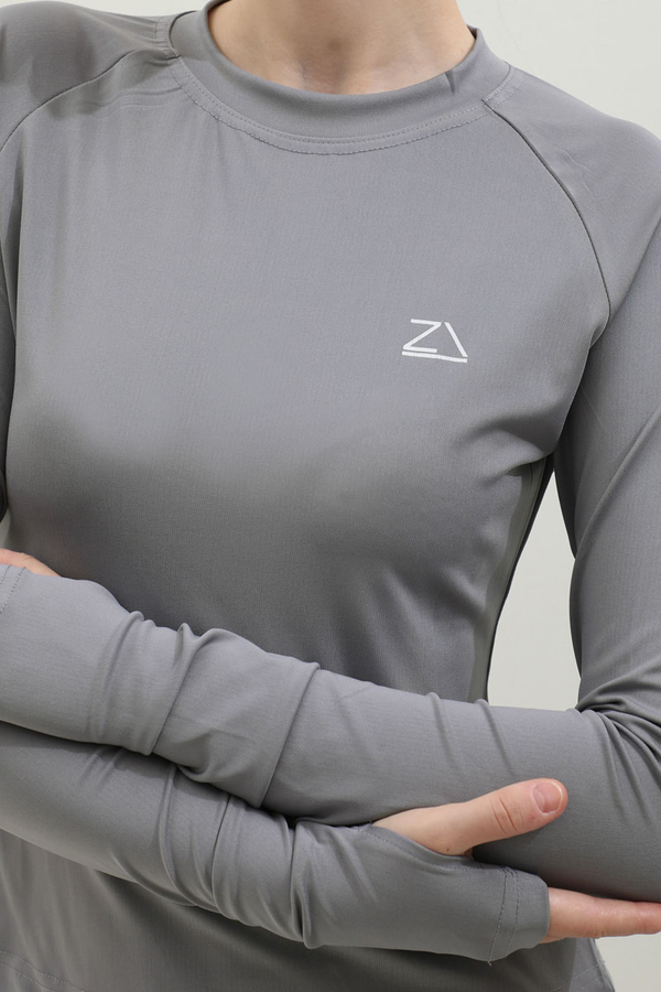 Uzun Kollu Mayo Body Gri - 3