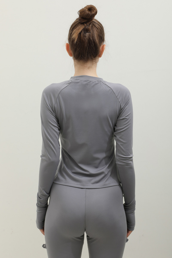 Uzun Kollu Mayo Body Gri - 4