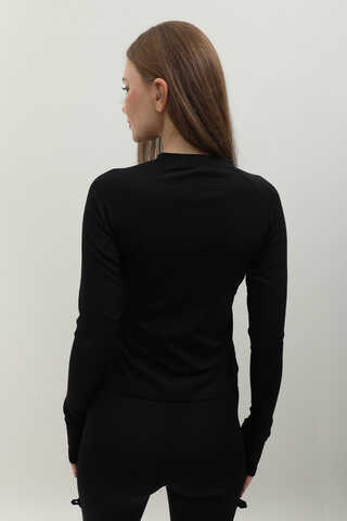 Uzun Kollu Mayo Body Siyah - 5