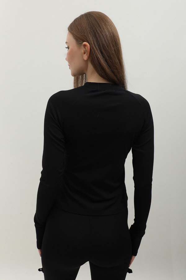 Uzun Kollu Mayo Body Siyah - 5