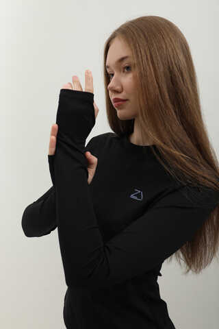 Uzun Kollu Mayo Body Siyah - 4