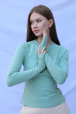 Uzun Kollu Mayo Body Su Yeşili - 1