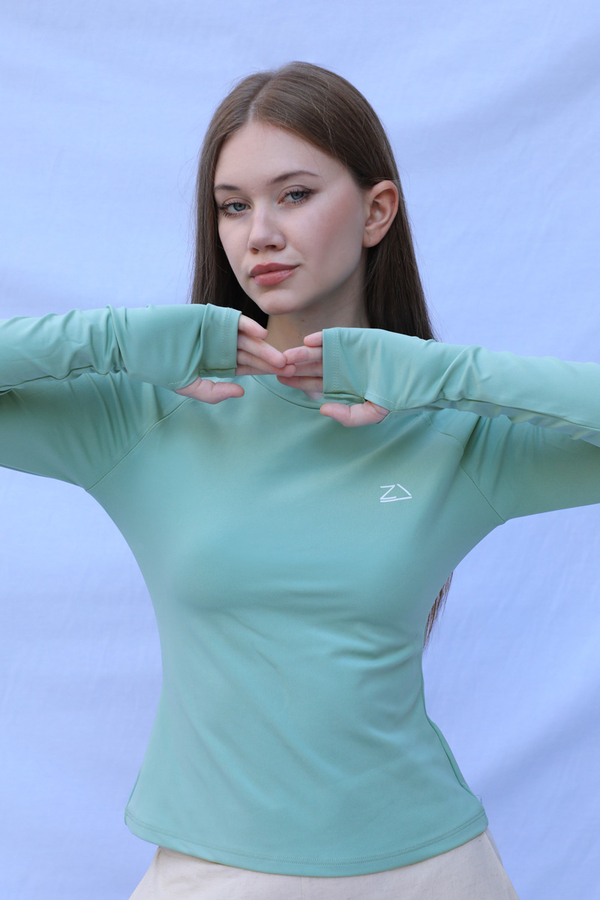 Uzun Kollu Mayo Body Su Yeşili - 2