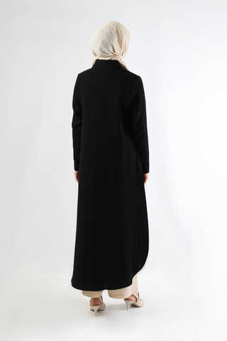 Uzun Muslin Gömlek Takım Siyah - 6