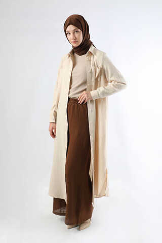 Uzun Muslin Gömlek Takım Taş - 1