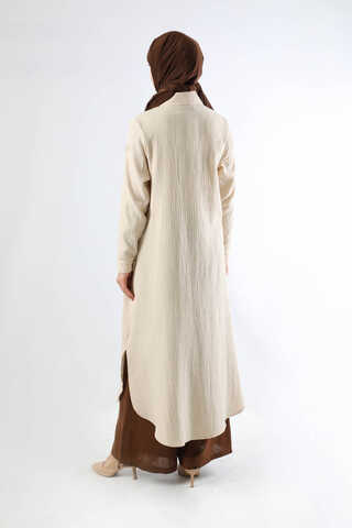 Uzun Muslin Gömlek Takım Taş - 6