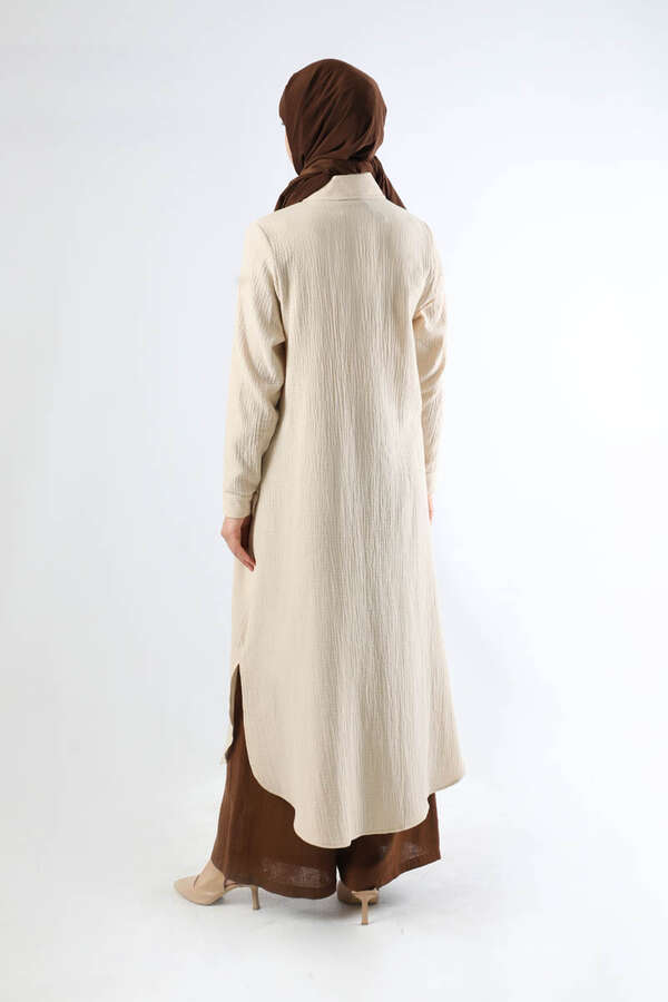 Uzun Muslin Gömlek Takım Taş - 6