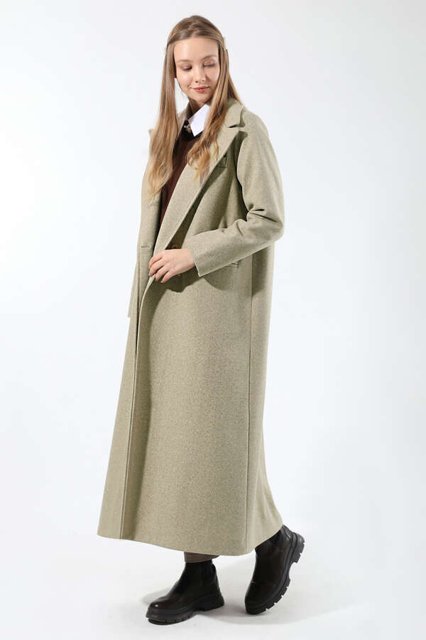 Uzun Oversize Kaşe Açık Vizon - 5