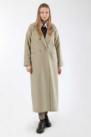 Uzun Oversize Kaşe Açık Vizon - 3