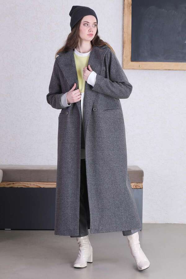 Uzun Oversize Kaşe Füme - 2