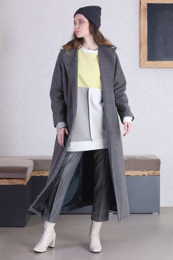 Uzun Oversize Kaşe Füme - 4