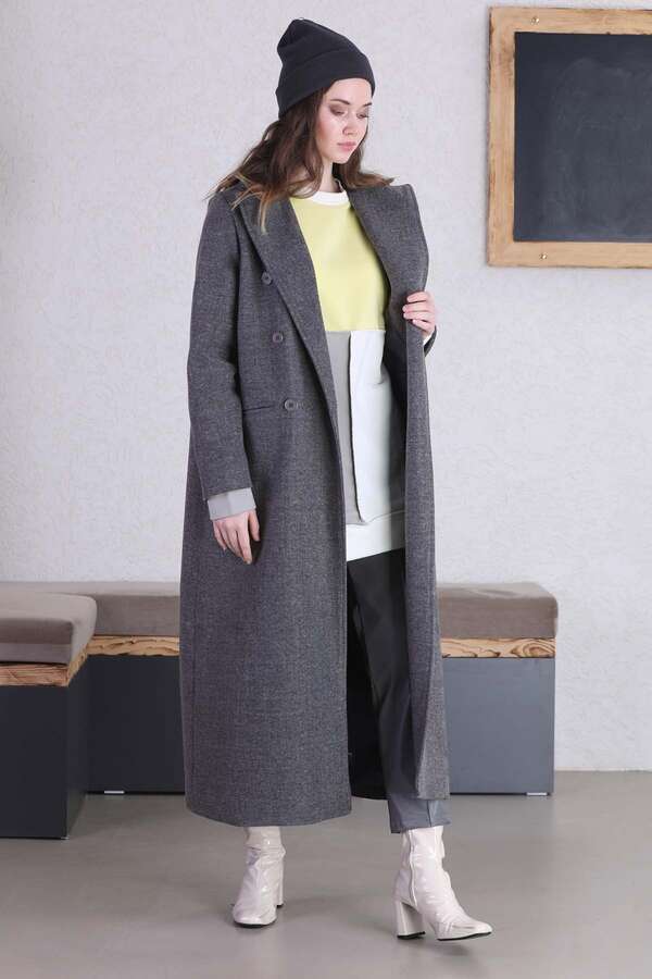 Uzun Oversize Kaşe Füme - 5