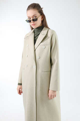 Uzun Oversize  Kaşe Kaban Taş - 2