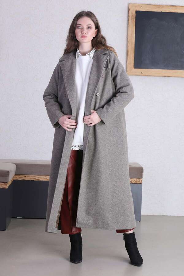 Uzun Oversize Kaşe Toprak - 6