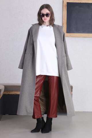 Uzun Oversize Kaşe Toprak - 5