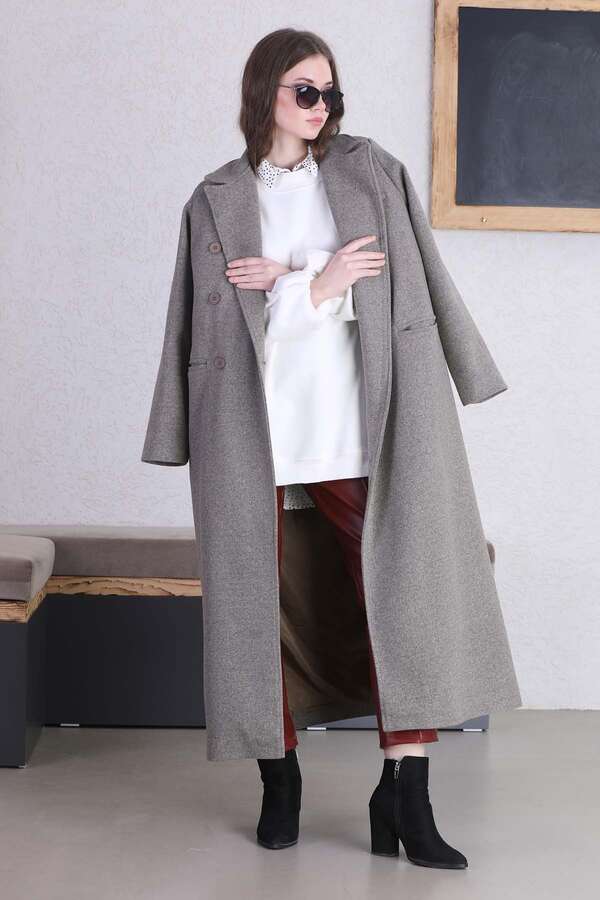 Uzun Oversize Kaşe Toprak - 4