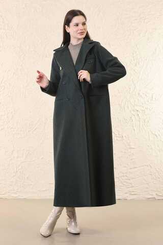 Uzun Oversize Kaşe Koyu Yeşil - 3