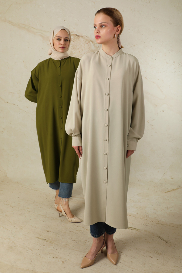 Uzun Oversize Tunik Gri - 1