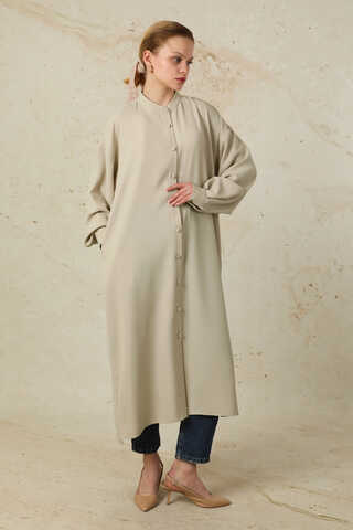 Uzun Oversize Tunik Gri - 3