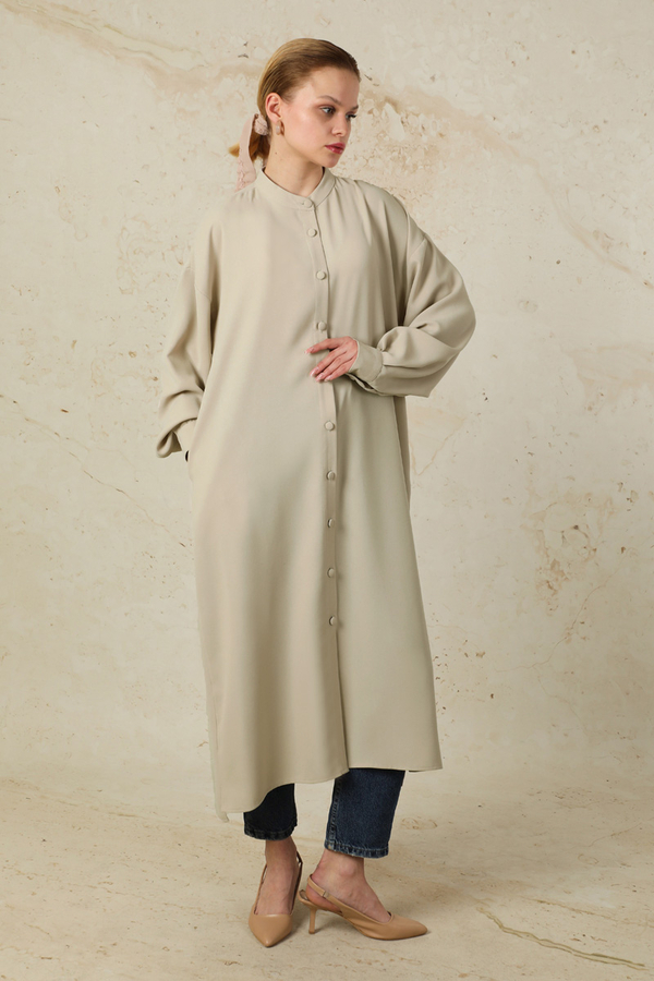 Uzun Oversize Tunik Gri - 3